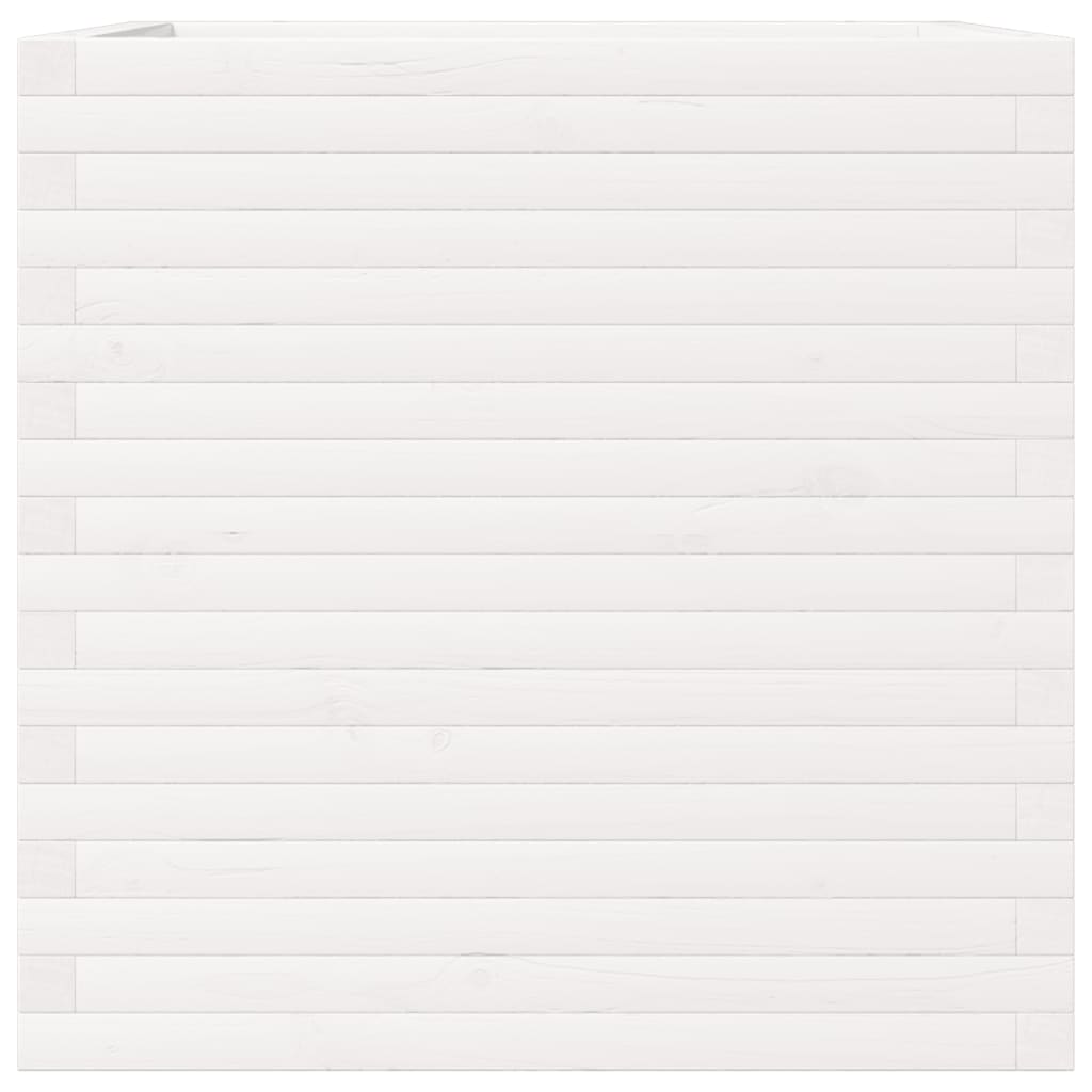 plantekasse 70x70x68,5 cm massivt fyrretræ hvid