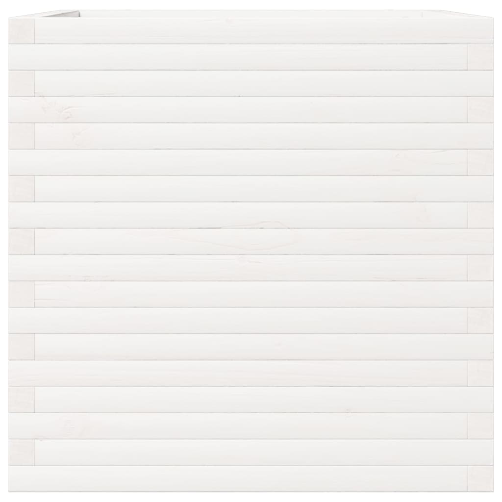 plantekasse 70x70x68,5 cm massivt fyrretræ hvid