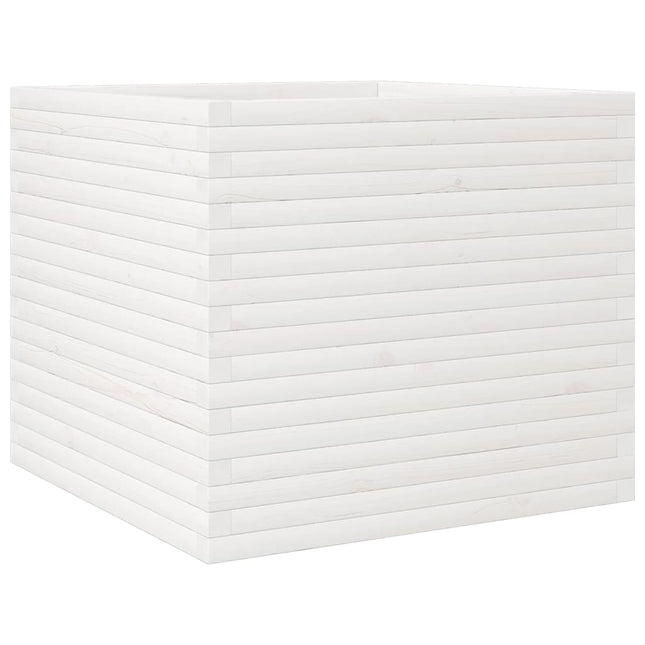 plantekasse 80x80x68,5 cm massivt fyrretræ hvid