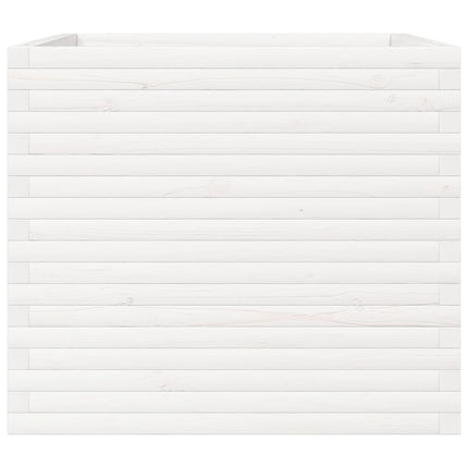 plantekasse 80x80x68,5 cm massivt fyrretræ hvid