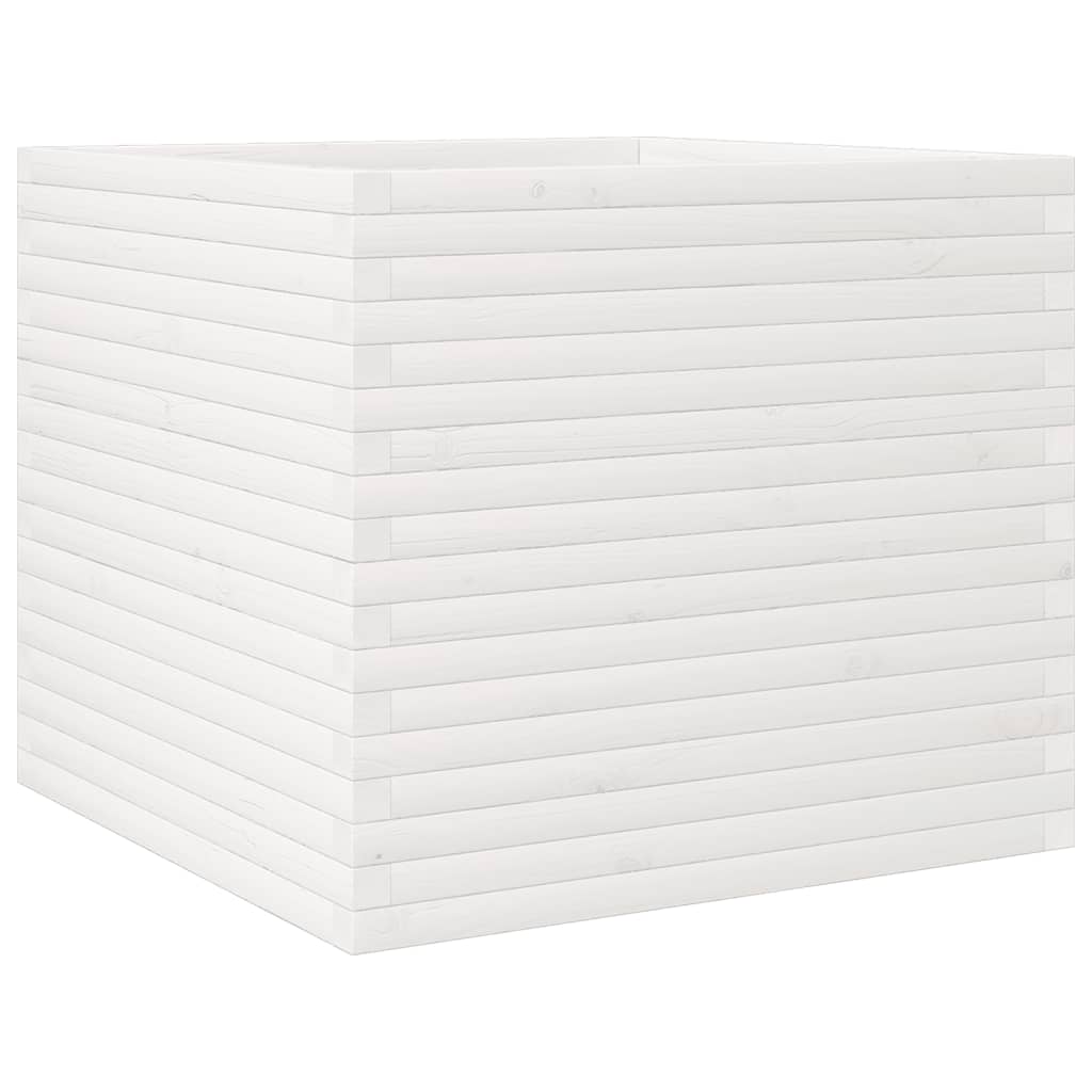 plantekasse 80x80x68,5 cm massivt fyrretræ hvid