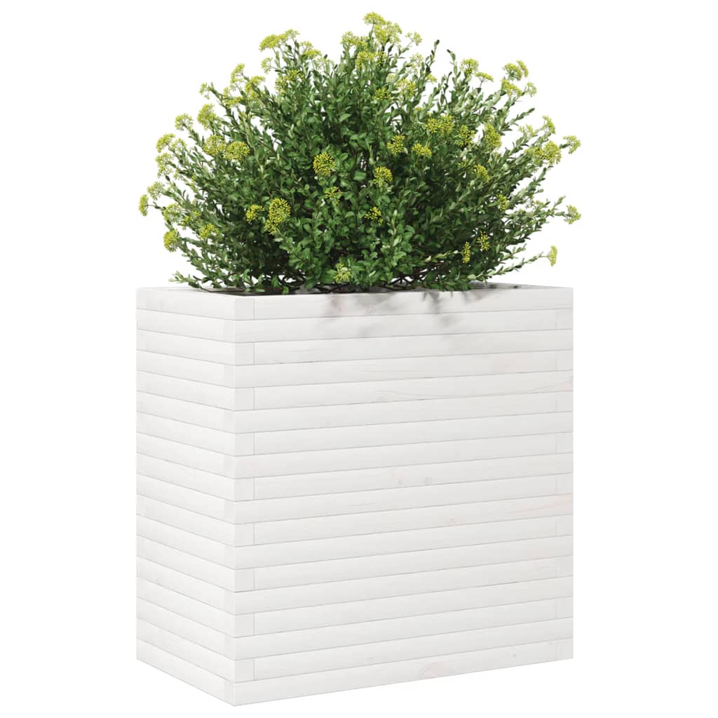 plantekasse 70x40x68,5 cm massivt fyrretræ hvid