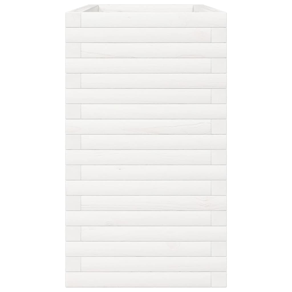 plantekasse 90x40x68,5 cm massivt fyrretræ hvid