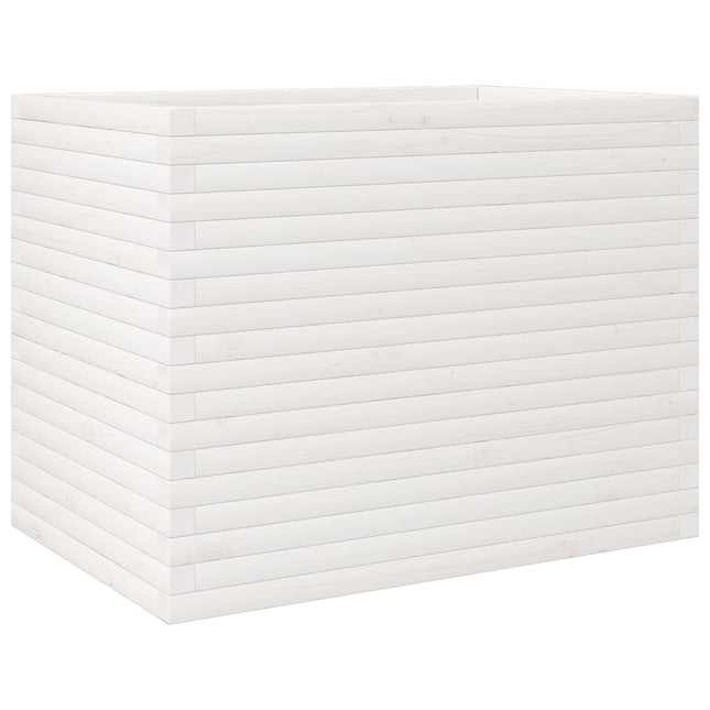 plantekasse 90x60x68,5 cm massivt fyrretræ hvid