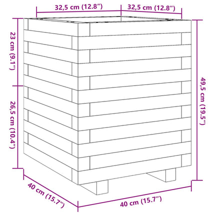 plantekasse 40x40x49,5 cm imprægneret fyrretræ