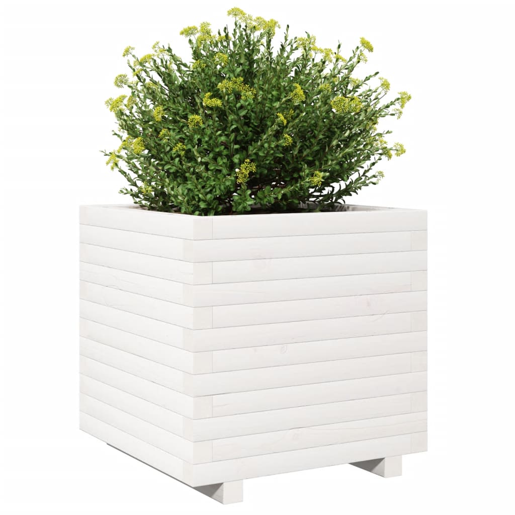 plantekasse 50x50x49,5 cm massivt fyrretræ hvid