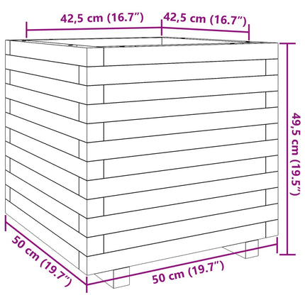 plantekasse 50x50x49,5 cm massivt fyrretræ hvid
