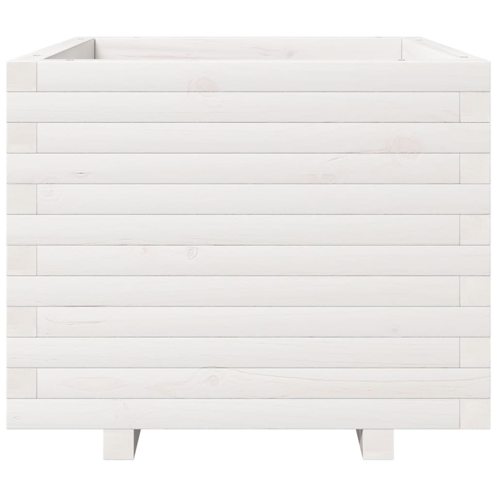 plantekasse 60x60x49,5 cm massivt fyrretræ hvid