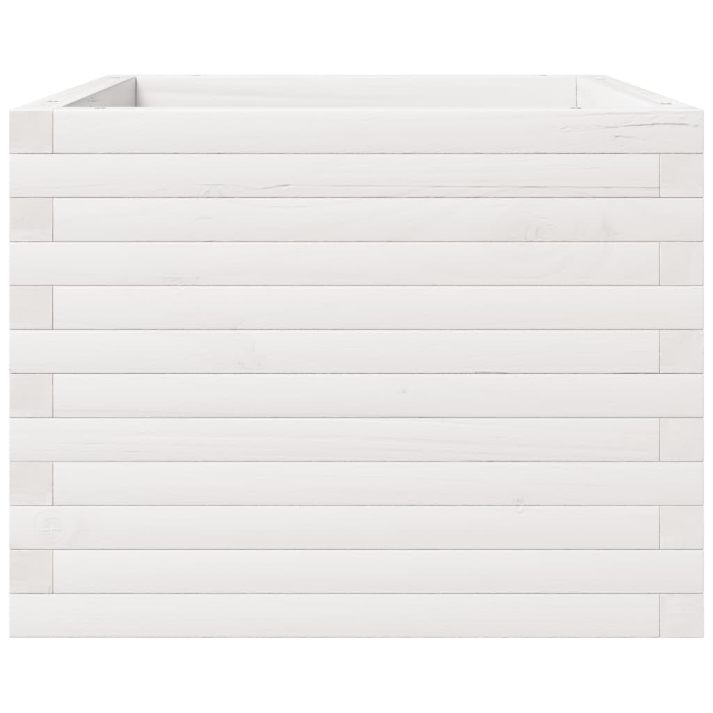plantekasse 60x60x49,5 cm massivt fyrretræ hvid
