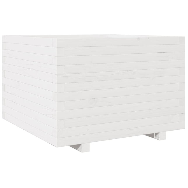 plantekasse 70x70x49,5 cm massivt fyrretræ hvid