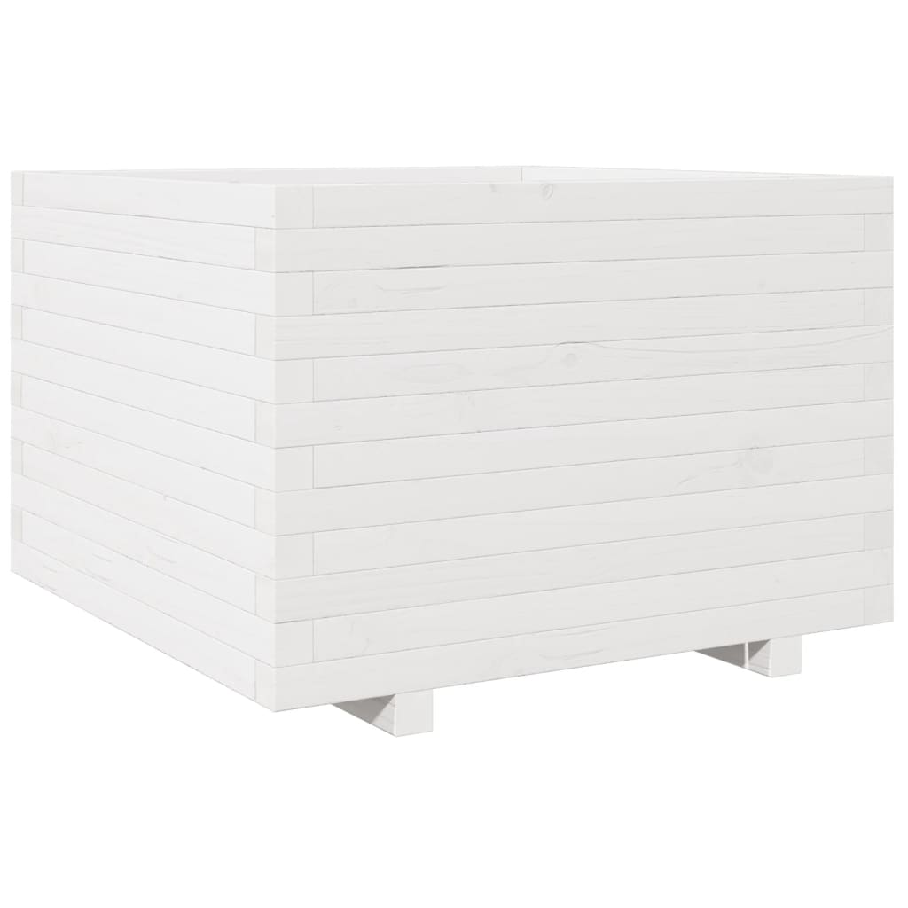 plantekasse 70x70x49,5 cm massivt fyrretræ hvid