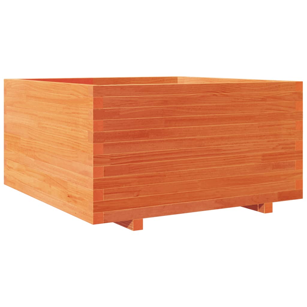 plantekasse 90x90x49,5 cm massivt fyrretræ gyldenbrun