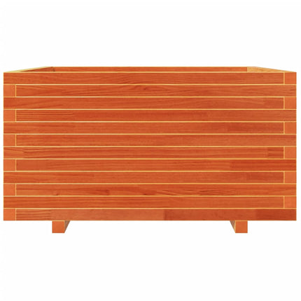 plantekasse 90x90x49,5 cm massivt fyrretræ gyldenbrun