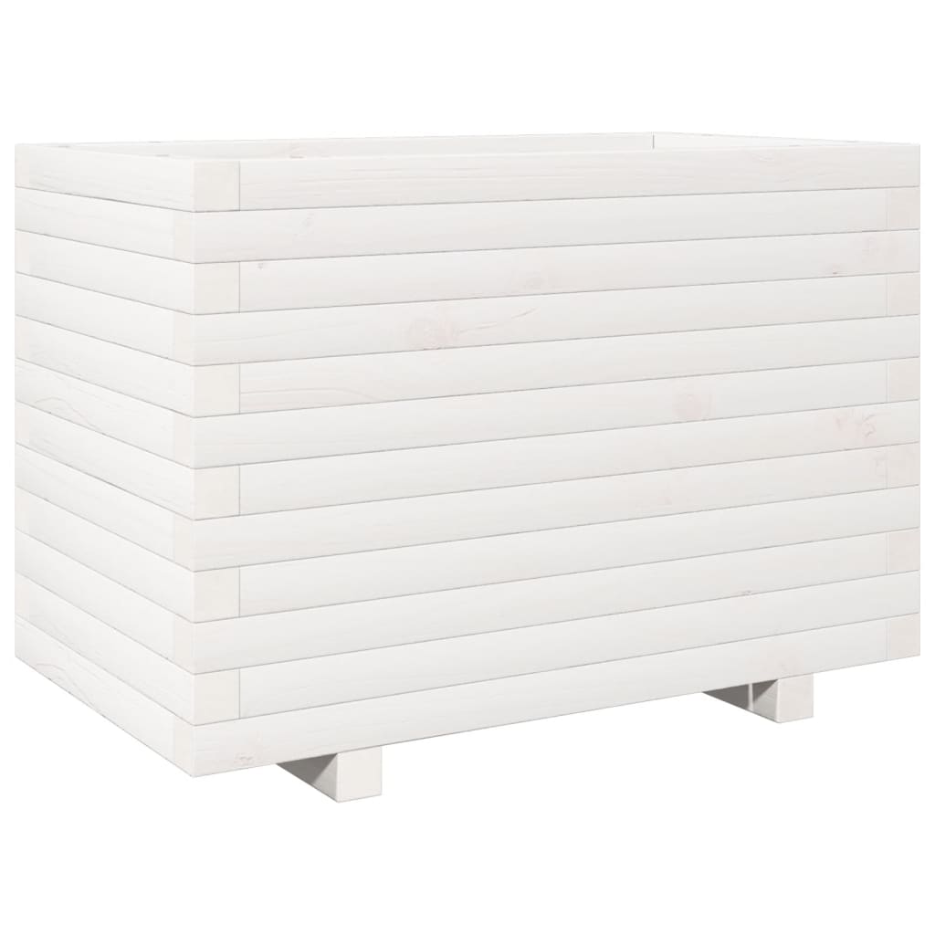 plantekasse 70x40x49,5 cm massivt fyrretræ hvid
