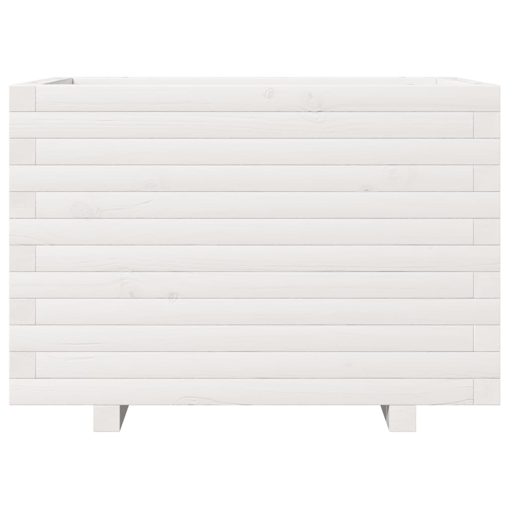 plantekasse 70x40x49,5 cm massivt fyrretræ hvid