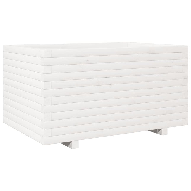 plantekasse 90x60x49,5 cm massivt fyrretræ hvid