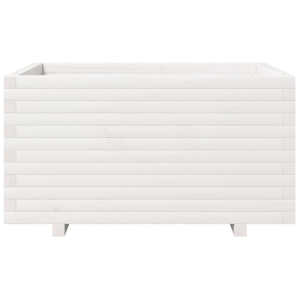 plantekasse 90x60x49,5 cm massivt fyrretræ hvid