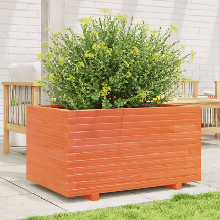 plantekasse 90x60x49,5 cm massivt fyrretræ gyldenbrun