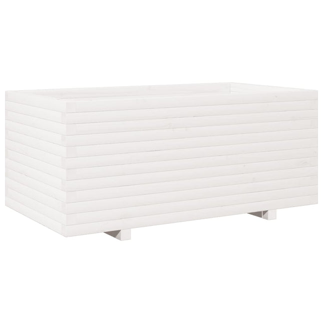plantekasse 110x60x49,5 cm massivt fyrretræ hvid