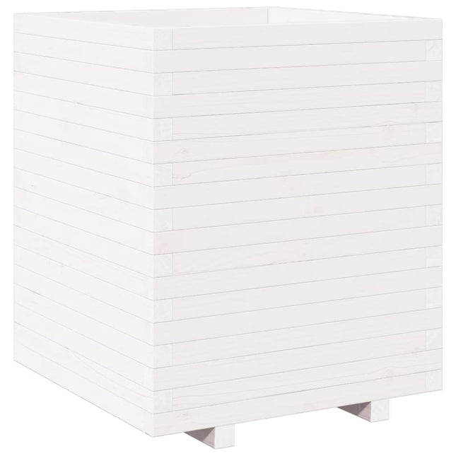 plantekasse 60x60x72,5 cm massivt fyrretræ hvid