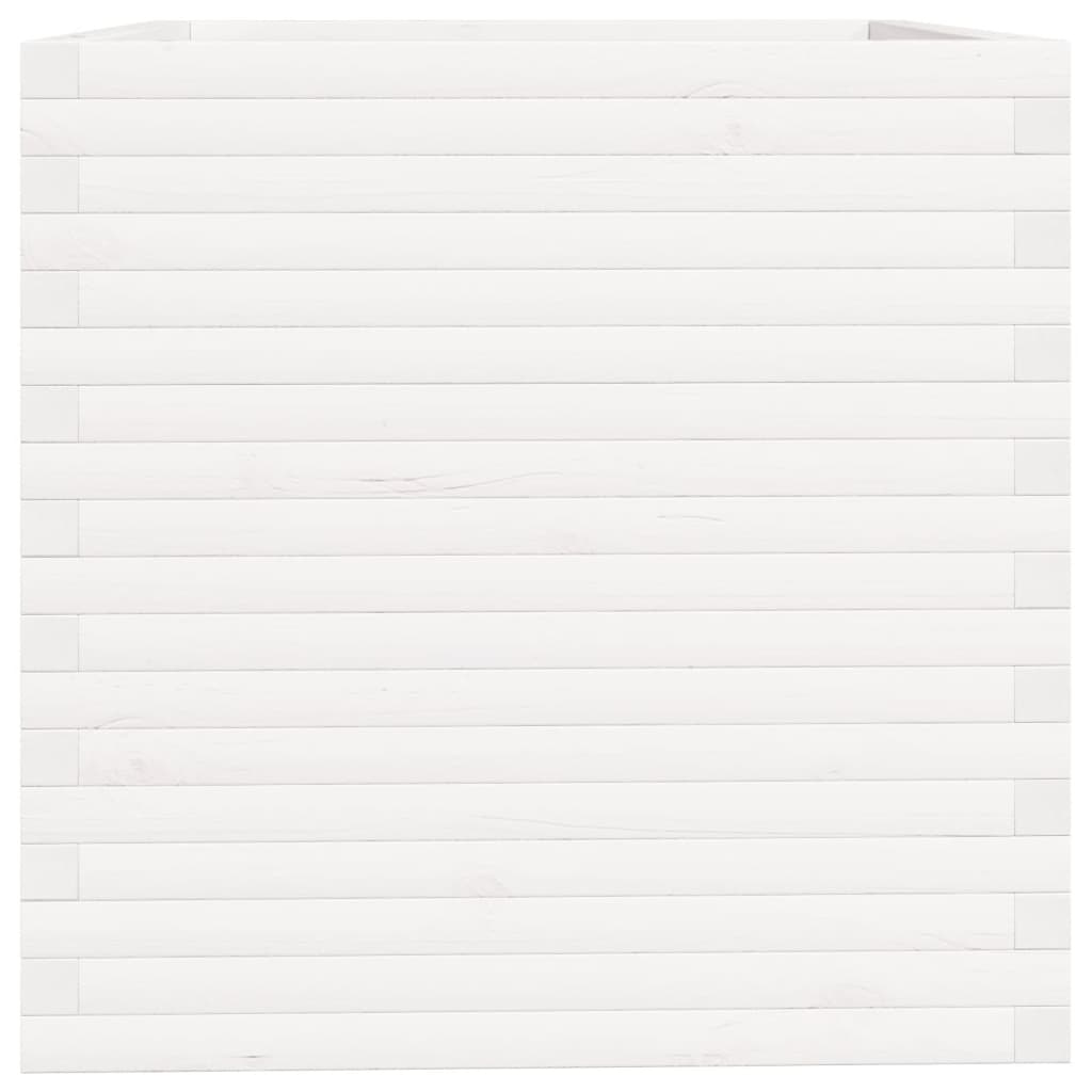 plantekasse 70x70x72,5 cm massivt fyrretræ hvid