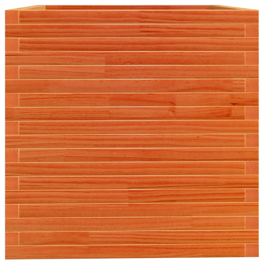 plantekasse 70x70x72,5 cm massivt fyrretræ gyldenbrun