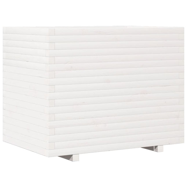 plantekasse 90x60x72,5 cm massivt fyrretræ hvid