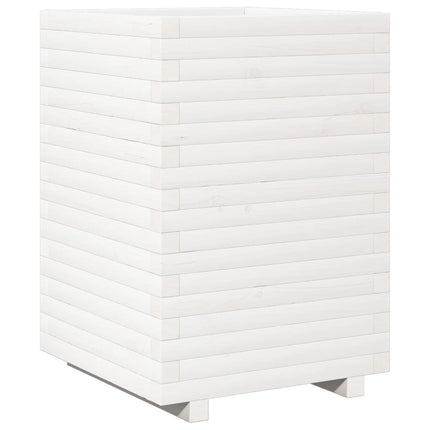 plantekasse 50x50x72 cm massivt fyrretræ hvid