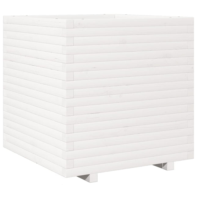 plantekasse 70x70x72 cm massivt fyrretræ hvid
