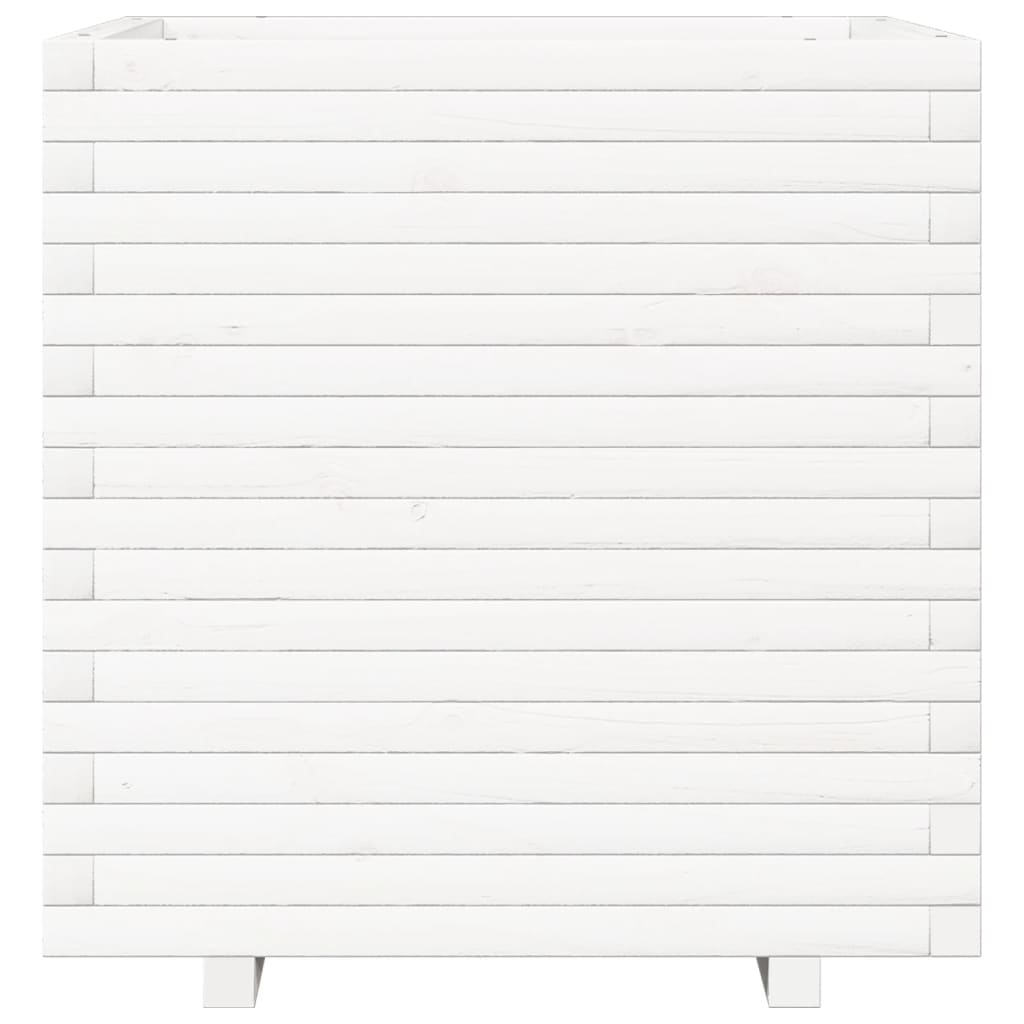 plantekasse 70x70x72 cm massivt fyrretræ hvid