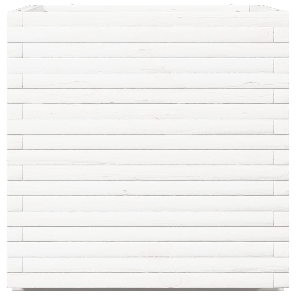 plantekasse 70x70x72 cm massivt fyrretræ hvid