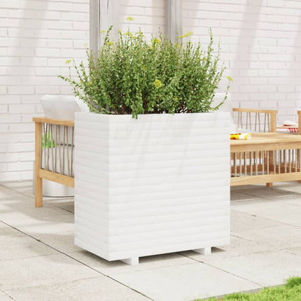 plantekasse 70x40x72 cm massivt fyrretræ hvid