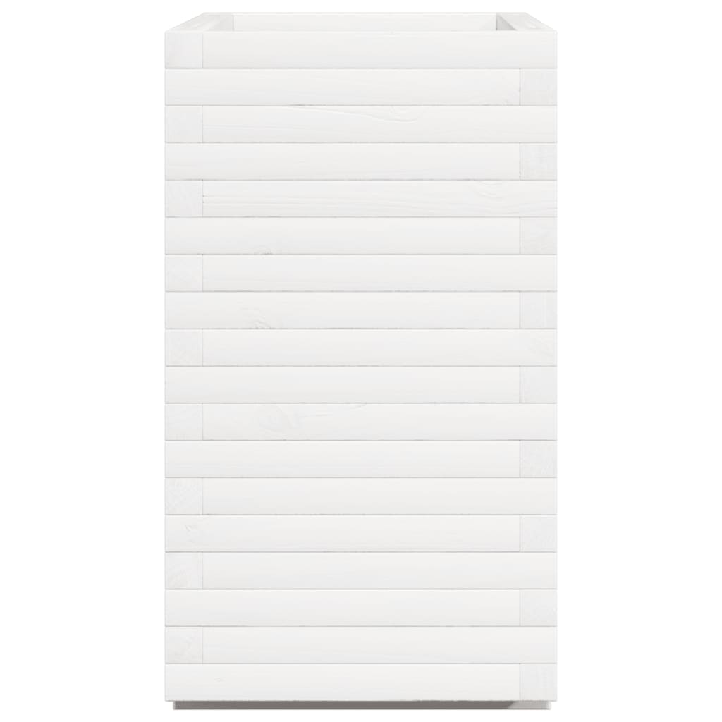 plantekasse 70x40x72 cm massivt fyrretræ hvid