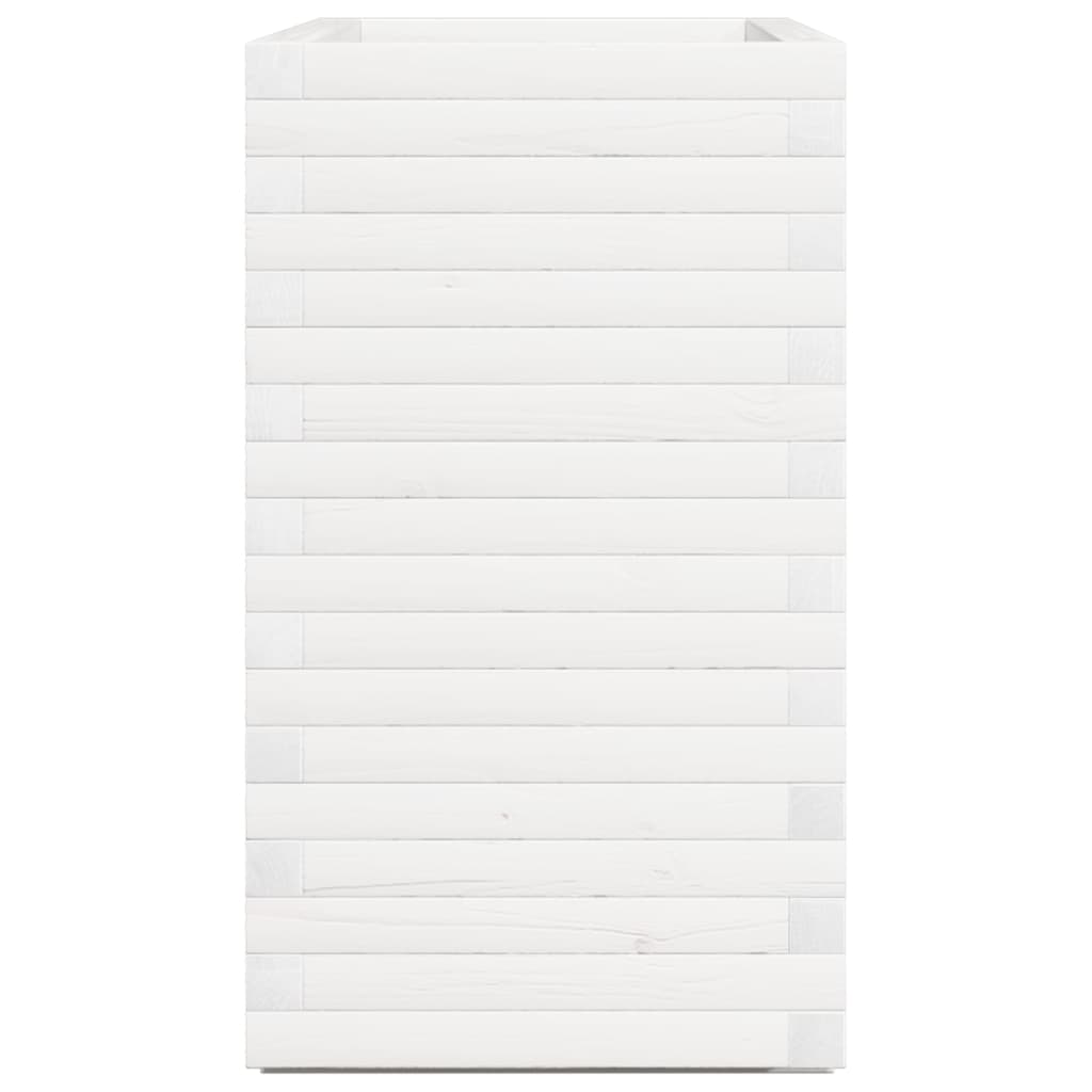 plantekasse 90x40x72 cm massivt fyrretræ hvid