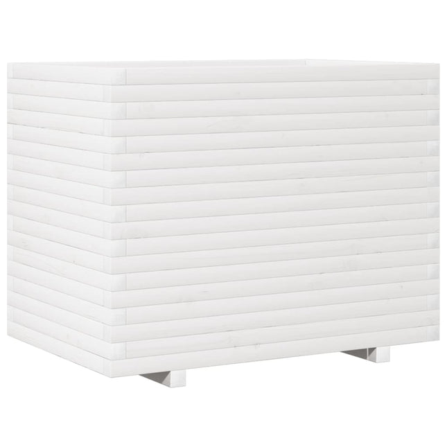 plantekasse 90x60x72 cm massivt fyrretræ hvid