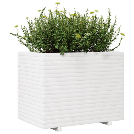 plantekasse 90x60x72 cm massivt fyrretræ hvid