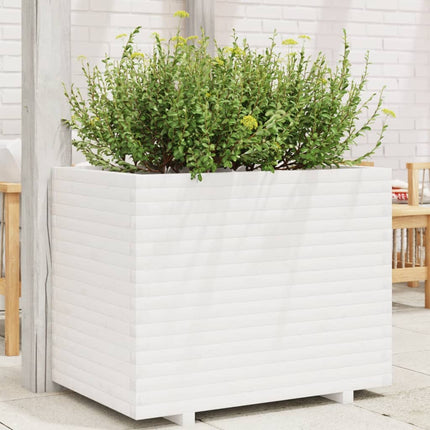 plantekasse 90x60x72 cm massivt fyrretræ hvid