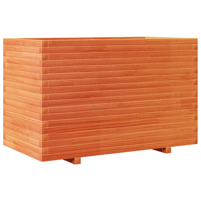 plantekasse 110x60x72 cm massivt fyrretræ gyldenbrun