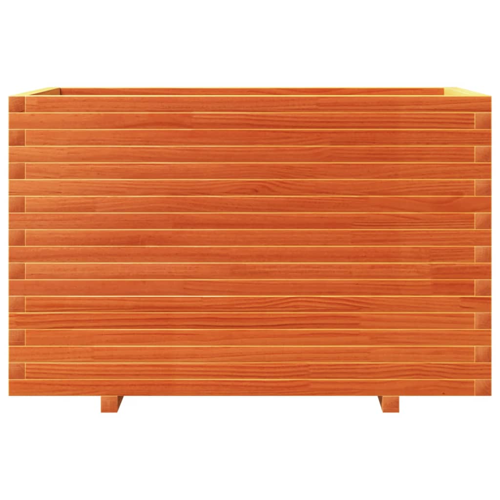 plantekasse 110x60x72 cm massivt fyrretræ gyldenbrun