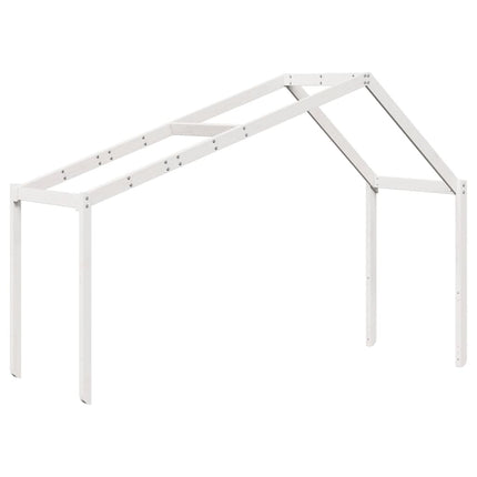 køjeseng med tag 90x200 cm massivt fyrretræ hvid