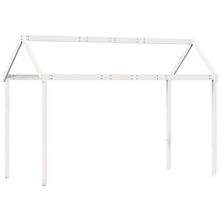 køjeseng med tag 80x200 cm massivt fyrretræ hvid