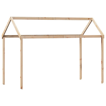 højseng med tag 90x190 cm massivt fyrretræ gyldenbrun