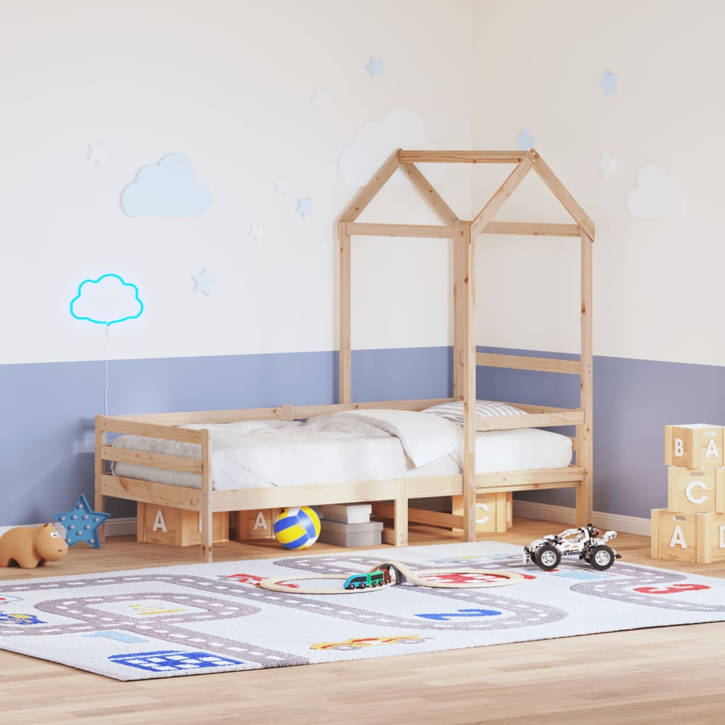 Daybed med tag 80×200 cm i massivt fyrretræ - juniorseng/husseng