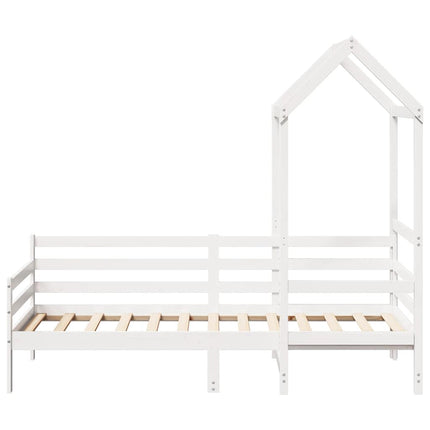 daybed med tag 80x200 cm massivt fyrretræ hvid