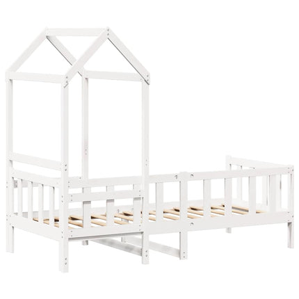 daybed med tag 80x200 cm massivt fyrretræ hvid