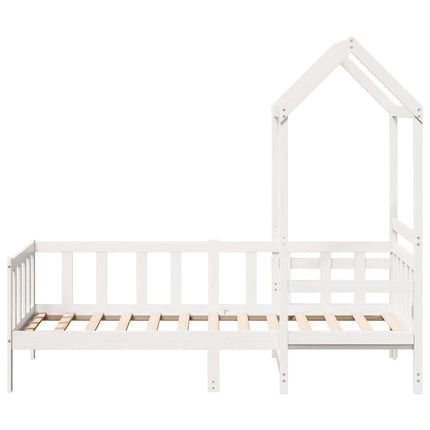 husseng med bænk 80x200 cm massivt fyrretræ hvid