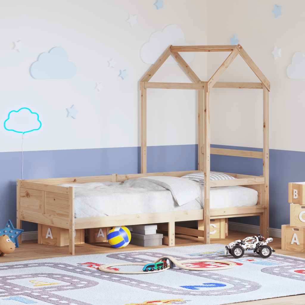 Daybed med tag 80×200 cm i massivt fyrretræ - juniorseng/husseng