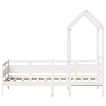 daybed med tag 80x200 cm massivt fyrretræ hvid