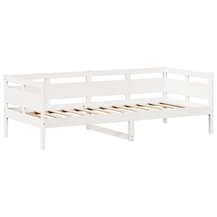 husseng med bænk 80x200 cm massivt fyrretræ hvid