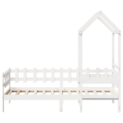 daybed med tag 80x200 cm massivt fyrretræ hvid